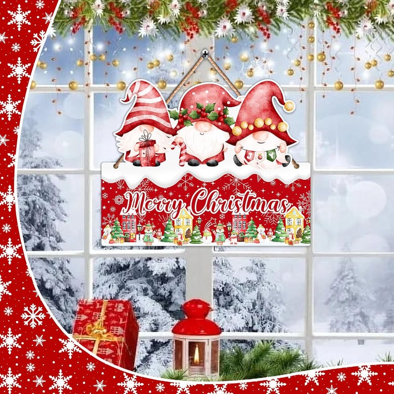 Hatzelou 1PCS Merry Christmas Sign for Wall, Cute Snowman Wooden Sign for Front, Merry Chrismas Welcome Sign, Perfect for Winter Farmhouse Garden Porch Decoration, Christmas Party Decor Supplies - Image 4